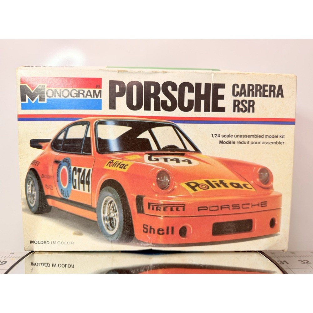 Vintage Monogram 1/24 Porsche Carrera RSR Model Kit 2107 Open Box Partial Start